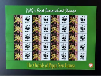 Papua New Guinea PNG 2007 Mi. 1244 Personalized WWF Nature Panda Faune Orchidée