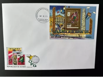 Guinea 2009 FDC Mi. Bl. 1728 overloaded Gold Lillehammer Vancouver Olympic Games