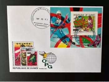Guinea 2009 FDC Mi. Bl. 1721 Overloaded Olympic Games Vancouver 2010 Winter