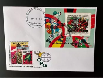 Guinea 2009 FDC Mi. Bl. 1722 Aufdr. Calgary Vancouver Olympia Eishockey