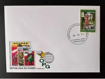 Guinea 2009 FDC Mi. 6763 surch. Winter Vancouver 2010 Olympic Games Skiing