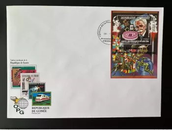 Guinée 2008 FDC Mi. Bl. 1652 surchargé Pierre de Coubertin Cheval Sport