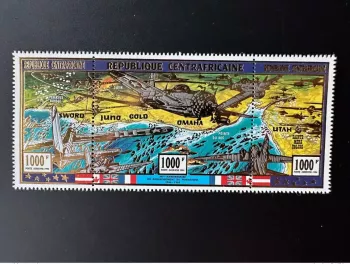 Central African 1994 Mi. 1630 - 1632 50 Years D-Day Normandy 1944 or Omaha