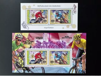 Burundi 2014/2015 Mi. 3483-3484 Bl. 504-505 Fahrrad Tour de France Eiffel