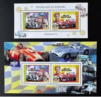 Burundi 2014/2015 Mi. 3499-3500 Bl. 512-513 Formel 1 Ferrari Mercedes Auto