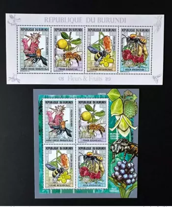 Burundi 2014/2015 Mi. 3553 - 3556 Flowers Fruits Blumen Fruit Bee