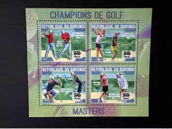 Burundi 2015/2016 Mi. 3602-3605 Gold Masters US Open Champions