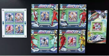Burundi 2015 / 2016 Mi. 3606 - 3610 Bl. 581 - 585 Football Euro France Espace