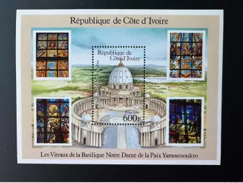 Côte d'Ivoire 1994 Mi. Bl. 33 600F Bloc S/S Basilique Notre Dame Yamoussoukro