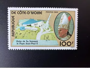 Côte d'Ivoire 1985 Mi. 872 sans surch Pape Jean Paul II Johannes Pope John Paul
