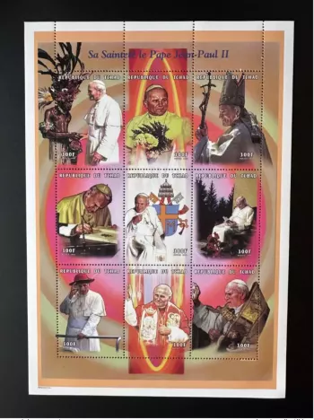 Tchad 1998 Mi. 1797 - 1805 M/S Klb Pape Jean-Paul II Papst Pope John Paul II