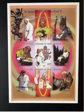 Tchad  1998 Mi. 1797 - 1805 ND IMPERF M/S Kleinbogen Pape Jean-Paul II Pope