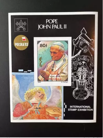 Mongolei 1993 Mi. Bl. 221 ND IMPERF Papst Johannes Paul II Polska '93