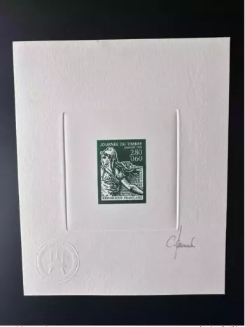 France 1996 YT 2990 Epreuve d'artiste Journée Timbre Stamp Day Semeuse Roty vert