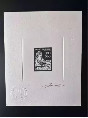 France 1997 YT 3051 Epreuve d'artiste Journée du Timbre Stamp Day Mouchon noir