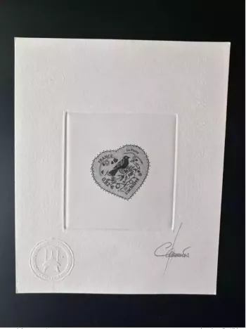 France 2005 YT 3748 Epreuve d'artiste Cacharel Coeur Couturier Saint-Valentin