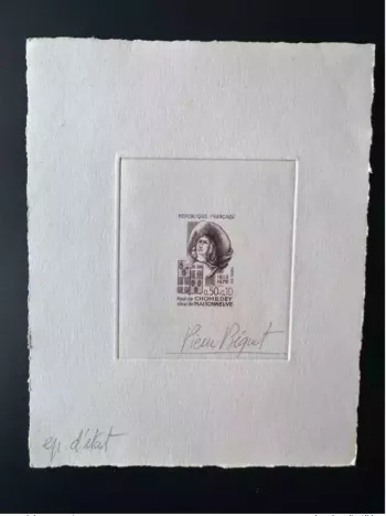 France 1972 YT 1706 Epreuve d'artiste ETAT Paul Chomedey Maisonneuve marron