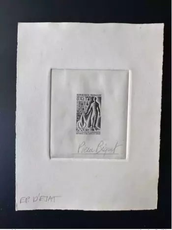 France 1973 YT 1781 Artist's proof STATE Declaration Human Rights