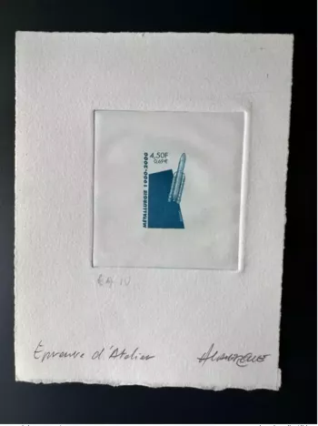 France 2000 YT 3366 Epreuve d'artiste ETAT Métallurgie Fusée Ariane Espace