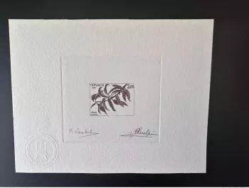 Monaco 1982 YT 76 Vorausentwertung Künstlerprobe Herbst vier Jahreszeiten