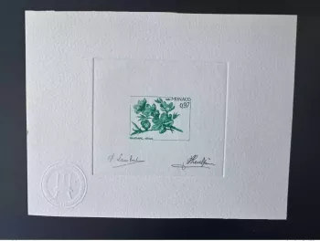 Monaco 1982 YT 74 Vorausentwertung Künstlerprobe Frühling Pfirsichbaum