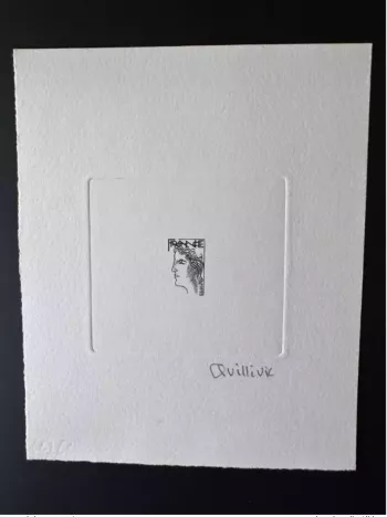 France Epreuve d'artiste projet Marianne non retenu René Quillivic noir sans VF