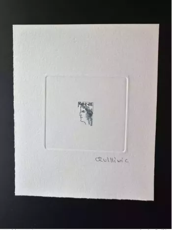 France Epreuve d'artiste projet Marianne non retenu René Quillivic bleu sans VF
