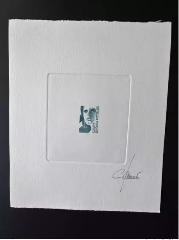 France Epreuve d'artiste projet de Marianne non émis retenu Jumelet bleu sans VF