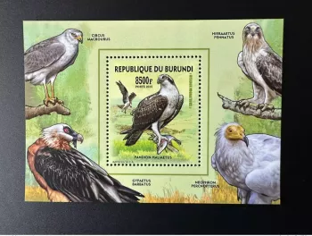 Burundi 2015/2016 Mi. Bl. B566 A Zugvögel Raubvögel Birds