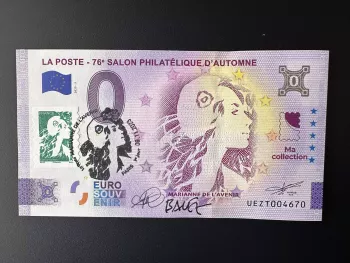 La Poste - 76e Salon Philatélique d'Automne avec timbre et signatures Balez Bara