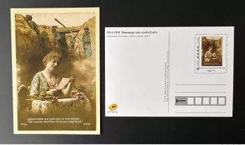 Frankreich 2018 Ganzsache Postkarte Ehrung der Kämpfer 1914-18 Weltkrieg