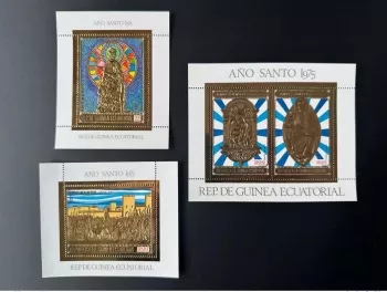 Equat. Guinée 1975 Mi. Bl. 197 - 199 Ano Santo  Holy Year Année Saint Gold