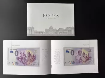 Livret "Popes of Modern Times" avec 8 billets