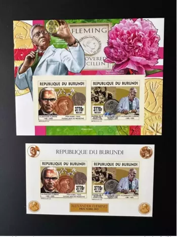 Burundi 2014/2015 Mi. 3530-3531 Bl. 527-528 ND IMPERF Alexander Fleming