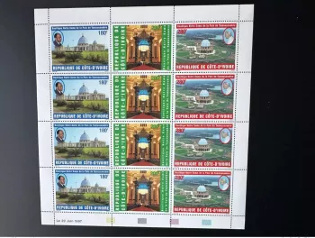 Côte d'Ivoire 1997 Mi. 1174 - 1176 Yamoussoukro Eglise Pape Pope Jean Paul II
