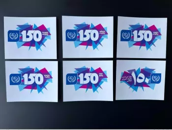 Berne 2024 150 ans UPU Union Postale Historian's Colloquium 6 stickers languages