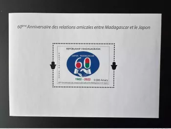 Madagaskar 2022 Mi. Bl. 327 Block 60 Jahre Japan Beziehungen 1962