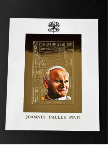 Tchad 2001 Mi. Bl. 320 B ND Imperf Gold or Pape Jean-Paul II Papst Johannes Paul