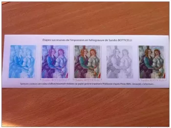 FRANCE - BANDE / EPREUVE GOMMEE IMPRESSION SUCCESSIVES - 3301 SANDRO BOTTICELLI