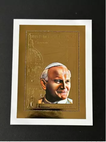 Tchad 2001 Mi. Bl. 320 A Gold or Pape Jean-Paul II Pope John Paul