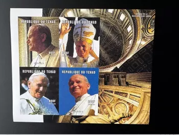 Tchad  2001 Mi. 2244 - 2247 B ND Imperf Pape Jean-Paul II Pope John Paul