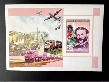 Comoros 1999 YT 1119 IMPERF Block Luxury Henri Henry Dunant Red Cross Plane