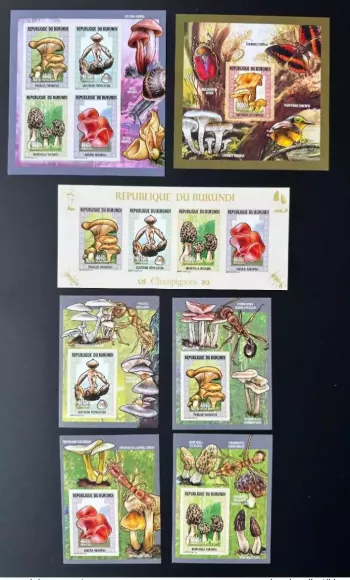Burundi 2014/2015 Mi. 3573-3577 Bl. 562-566 ND Pilze Schmetterling