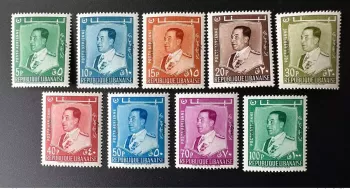 Liban 1960 Mi. 660 - 668 Chehab President definitives ' OFFICIEL ' Overprint
