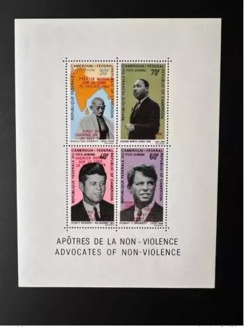 Kamerun 1969 Mi. Bl. 7 Mond Gandhi Kennedy Luther King Apollo