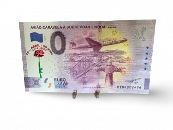 Avião Caravela sobrevoando Lisboa "25 de Abril 50 Anos 1974 - 2024" Gold