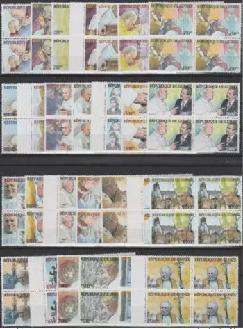 Guinée 2004 Mi. 4160 - L4175 Pape Jean Paul II Pope Papst John blocks of 4