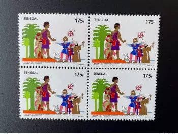 Sénégal 1994 Mi. 1346 Bloc de 4 Emission Commune Portugal 1er contacts RARE MNH
