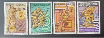 Madagascar 1994 Mi. 1696-1699 bA Or Surchargé Lillehammer Jeux Olympiques Ski
