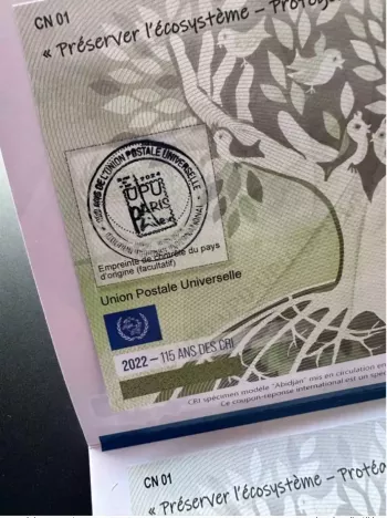 Paris Berne - Spécimen folder 3x UPU Abidjan COUPON-REPONSE IRC IAS CRI